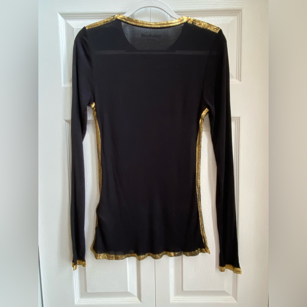 Zadig & Voltaire Metallic Finish Modal T-Shirt - Picture 4 of 9